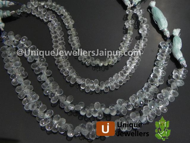 Aquamarine Faceted Drop Beads